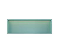 GFAZXDS Nicho de pared de acero inoxidable con luz LED, organizador hermético empotrado, estantes organizadores de pared de baño, no necesita azulejos (7855686-azul-90 x 30 x 12,5 cm)