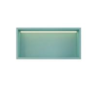 GFAZXDS Nicho de pared de acero inoxidable con luz LED, organizador hermético empotrado, estantes organizadores de pared de baño, no necesita azulejos (7855686-azul-60 x 30 x 12,5 cm)