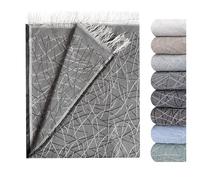 GFD Textiles - Colcha Foulard Lagos Gris 230x290 cm | Manta Plaid Foulard Protectora para Sofá Grande y Cama King | Diseño Jacquard
