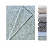 GFD Textiles - Colcha Foulard Lagos Verde 230x290 cm | Manta Plaid Foulard Protectora para Sofá Grande y Cama King | Diseño Jacquard