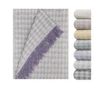 GFD Textiles - Colcha Multiusos para Sofas Lisa Viena, Colcha Sofa 180 x 260, Lila | Foulard Ligero con Diseño Geométrico, Hecho en España