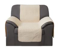 GFD Textiles - Cubre Sofa 1 Plaza 55 cm, Funda Sofa Relax, Cubre Sillon Relax, Fundas Sofá Acolchado, Protector Sofá Duradero Perros Gatos Mascotas (1 Plaza, Beige)