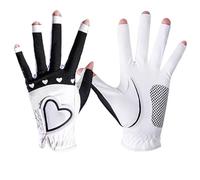 GFDSGRE Guante Golf 1 par de Guantes Golf for Mujer, elásticos Antideslizantes, Manoplas Mano Izquierda y Derecha retales(Noir,18)
