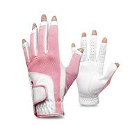 GFDSGRE Guante Golf 1PAir Mujeres sin Dedos Guantes de Golf Señoras Moda Agarre for Senderismo Padding Conduciendo a la Izquierda y Mano Derecha(Pink,20)