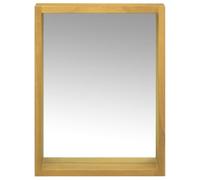 GFEROMRF Armario con espejo, 30 x 10 x 40 cm, madera maciza de teca | Madera maciza de teca, 30 x 10 x 40 cm, montaje en pared, espejo de cristal, estante, ejemplar único
