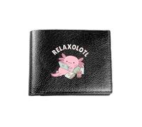 GFGHSJK Carteras para hombres Relajarse Ajolote Portátil Snacks Té: Business Hombre Casual Elegante Sencillo Práctico Calidad Impresión Elegante Gráfico PU Cuero