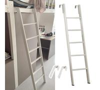 GFHOOZ Escalera de Metal Blanco para litera Doble con Ganchos Ajustables para niños y Adultos, 160 cm de Largo