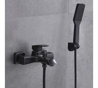 GFHOOZ Grifos mezcladores de baño con Ducha de Pared Ed Grifos Monomando de baño y Ducha de Agua Caliente y fría para bañera Negro Antiguo,