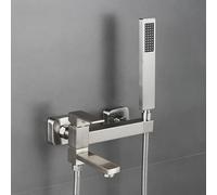 GFHOOZ Grifos mezcladores de baño con Ducha, Grifo de Pared Cromado, Grifo Giratorio para Ducha, Mezclador de Ducha Monomando, Cepillado