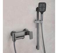 GFHOOZ Grifos Monomando para bañera con Ducha de Pared, Grifo Monomando para Ducha de Agua Caliente y fría con Kit de Elevador de Ducha, Color Gris.