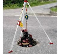 GFHOOZ Sistema de Rescate con trípode de Alta Resistencia: trípode Plegable de protección contra caídas con Cable de Acero galvanizado y cabrestante de 1200 Libras para operacio