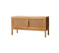 GFHTRELY 134cm Armario de Madera Maciza con Trenzado, Mueble Almacén Salón Moderno para Hoteles & Hogares Consola Multimedia
