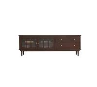 GFHTRELY 180CM Armario de Almacenamiento Vintage Madera Maciza para Salón, Centro Entretenimiento en Cristal Minimalista, Apto para Hogares y Hoteles Consola Multimedia