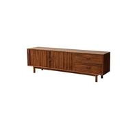 GFHTRELY 180cm Centro de Entretenimiento Rural en Nogal, Armario Almacenaje para Salón, Mueble Retro Apto para Hoteles Consola Multimedia