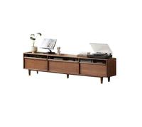 GFHTRELY 200cm Armario Central para Sala de Estar Rústica Madera Maciza, Mueble Almacenamiento Moderno Estilo Granja Color Nogal Adecuado para Casa Rural, Hotel, etc Consola Multimedia