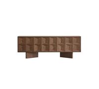 GFHTRELY 200cm Armario de almacenamiento de madera maciza acabado en nuez, polo de entretenimiento, salón rústico para hoteles y alojamientos Mueble TV