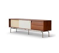 GFHTRELY 200CM Centro de Entretenimiento Rústico Madera Maciza, Armario Almacenamiento Bicolor Vintage para Hogares, Apto para Hoteles y Salas Estar Consola Multimedia