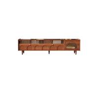 GFHTRELY 200CM Consola Vintage de Madera Maciza y Cristal, Mobiliario Almacenamiento para Salón, Apto para Hoteles Alojamientos Turísticos Consola Multimedia