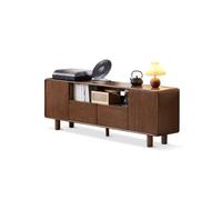 GFHTRELY 200cm Mesa de Consola Almacenamiento Estilo Granja Madera Maciza, Centro Entretenimiento Rústico Color Nogal, Adecuado para Sala Estar, Hotel, etc Consola Multimedia
