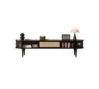 GFHTRELY 210cm Armario Almacenaje de Madera Maciza Retro, Centro Ocio Moderno con Mimbre Negro para Hoteles & Alojamientos Turísticos Consola Multimedia