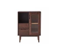 GFHTRELY Bufetera Mueble Aparador de Madera Totalmente Maciza, Mueble de Vino Moderno y Sencillo de Color Nogal Negro, Armario de Almacenamiento for Restaurante nórdico Mueble de Cocina
