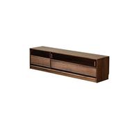 GFHTRELY Centro de entretenimiento rural de nogal de 180 x 40 x 45 cm, armario de piso de madera maciza para sala de estar, mueble de almacenamiento de vidrio simple, consola multimedia