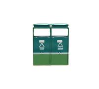 GFHTRELY Contenedores de reciclaje para exteriores, clasificación de vestíbulo, parque comunitario, caja de acero inoxidable, contenedor de basura para exteriores, decoración al aire libre (cubo de