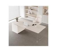 GFHTRELY Escritorio de ordenador Mobiliario de Oficina Computadora Blanco Puro de Pizarra Crema, Estudio para apartamento pequeño, Mesa de consulta médica para salón de belleza mesa de juego