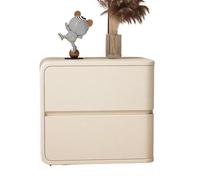 GFHTRELY Escritorio de Sofá Mesita de Noche de Madera Maciza Estilo Crema, mesita de Noche de pie, mesita de Noche Simple de Cuero Mesa Pequeña