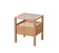 GFHTRELY Escritorio de Sofá Mesita de Noche Moderna de Madera Maciza, gabinete de Almacenamiento Simple Creativo nórdico de Doble Capa, gabinete de Almacenamiento Mesa Pequeña