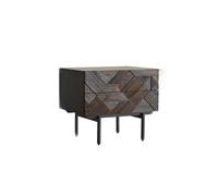 GFHTRELY Escritorio de Sofá Mesita de Noche Tallada de Estilo nórdico, Mueble Auxiliar de Estilo Retro, Mueble de Almacenamiento con Dos cajones, mesita de Noche Mesa Pequeña