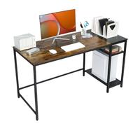 GFHTRELY Escritorio para computadora de 139.7 cm, escritorio de computadora para oficina en casa con estante de almacenamiento, estación de trabajo multifuncional para estudio, mesa de juegos negra