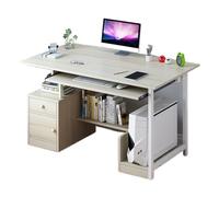 GFHTRELY Escritorio para Computadora Escritorio de Oficina en casa, Mesa Ordenador con Bandeja for Teclado y Soporte for CPU, estación Trabajo Multifuncional cajón estantería Mesa para Juegos(D)