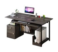 GFHTRELY Escritorio para Computadora Escritorio de Oficina en casa, Mesa Ordenador con Bandeja for Teclado y Soporte for CPU, estación Trabajo Multifuncional cajón estantería Mesa para Juegos(A)