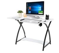 GFHTRELY Escritorio para Computadora Escritorio de Oficina Multifuncional, Banco Trabajo, Mesa Ordenador Escritorio con Bandeja for Teclado, Estudio, estación Ajustable Mesa para Juegos