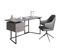 GFHTRELY Escritorio para Computadora Escritorio Moderno, encimera de mármol, Escritorio Oficina, Mesa for Ordenador portátil con 2 cajones, Muebles en casa Mesa para Juegos(A,160x60x75cm)