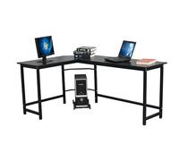 GFHTRELY Escritorio para Computadora Mesa de Ordenador Escritorio en Forma L for el hogar, Esquina Negro, estación Trabajo Grande for y la Oficina, Aprendizaje con Soporte for CPU Mesa para Juegos