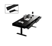GFHTRELY Escritorio para ordenador moderno elevador eléctrico inteligente con cajones y motores dobles para el escritorio del ordenador de casa, de la oficina, mesa de juegos (B-Black, 120 cm)