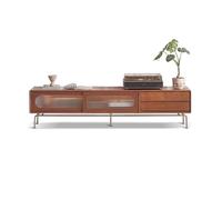 GFHTRELY Gabinete De Almacenamiento Vidrio Retro, TV Madera Maciza For Sala Estar Y Hogar Consola Multimedia(B:200CM*45CM*53CM)