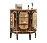 GFHTRELY Gabinete de buffet estilo chino, armario de porche retro pintado decorativo, gabinete de despensa, gabinete de almacenamiento para sala de estar, aparador