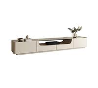GFHTRELY Gabinete de TV Estilo Crema Multifuncional for el hogar, casillero Moderno Simple, Mueble encimera Vidrio Templado for Sala Estar Consola Multimedia