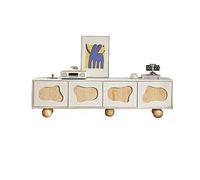 GFHTRELY Gabinete de TV Estilo Crema Multifuncional, gabinete Piso for Sala Estar, casillero Moderno Simple nórdico con 4 cajones Almacenamiento Consola Multimedia