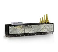 GFHTRELY Gabinete de TV Minimalista Moderno for Sala Estar, gabinete Audiovisual for Dormitorio, con Espejo Vidrio Templado, Piso Consola Multimedia(160cm)