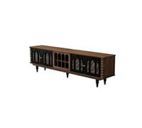 GFHTRELY Mesa consola retro de madera maciza de 200 cm, centro de entretenimiento rústico-minimalista, muebles de almacenamiento para hoteles, consola multimedia