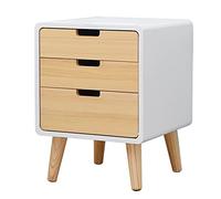 GFHTRELY Mesa de noche cuadrada creativa de 3 cajones para sofá, decoración de mesita de noche, mesa de café, dormitorio, cajón de almacenamiento, mesita de noche, mesa pequeña