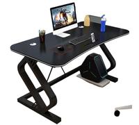 GFHTRELY Mesa de ordenador multifuncional de escritorio con ranura para tarjeta para el teléfono móvil, mesa de juegos curvada, sencilla y moderna (negro, 80 cm)