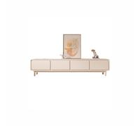 GFHTRELY Mueble de TV Blanco Estilo Crema, Madera Maciza, Sencillo y Moderno, for Sala Estar, hogar, apartamento pequeño, Mueble pie Consola Multimedia(220X40X45CM)