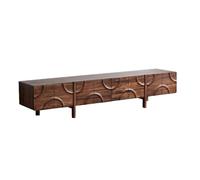 GFHTRELY Mueble de TV de madera maciza tallada creativa con patas altas para sala de estar o villa