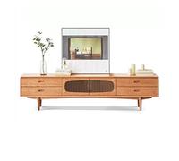 GFHTRELY Mueble de TV for Sala Estar, Mesa Consola Medios Retro con 5 cajones y gabinete Almacenamiento, Centro Entretenimiento Consola Multimedia(200 * 35 * 50CM)