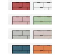 GFHTRELY Mueble de TV multifuncional para sala de estar, centro de entretenimiento multimedia moderno con 4 cajones y 2 puertas de cristal, consola multimedia (personalización)